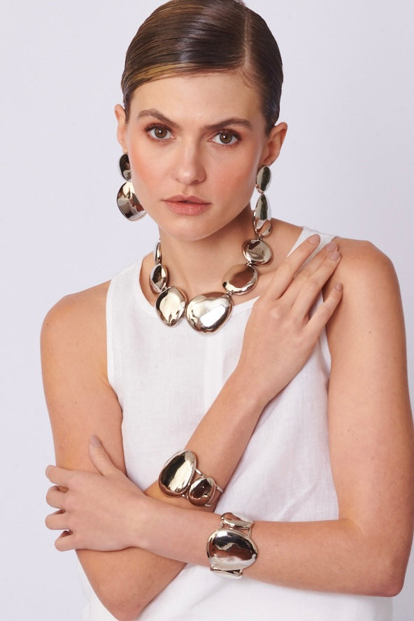 La Mamounia Pepita - Choker by Rosana Bernardes metal pieces featuring organic shapes