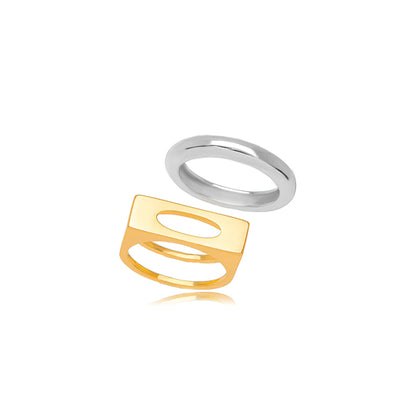 Charlotte - silver and gold duo ring