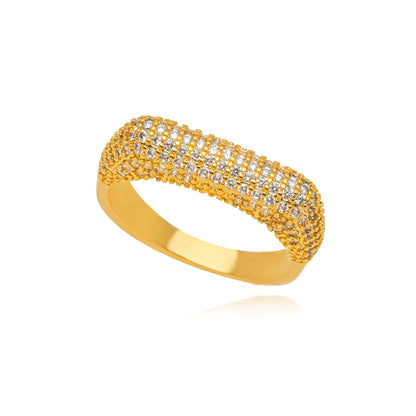 Alexis - zirconia gold ring