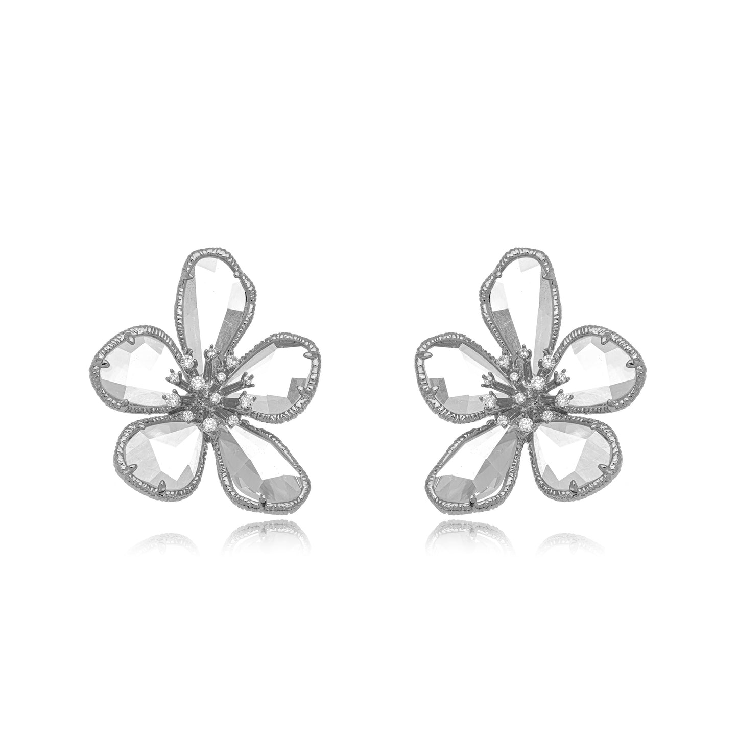 Fernanda- gemstone flower earring