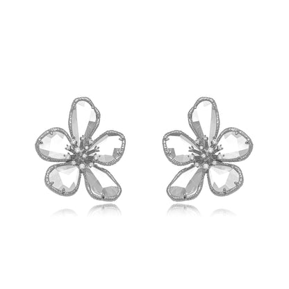 Fernanda- gemstone flower earring