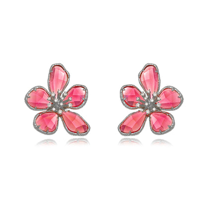 Fernanda- gemstone flower earring