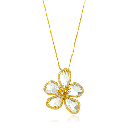 Fernanda- gemstone flower necklace