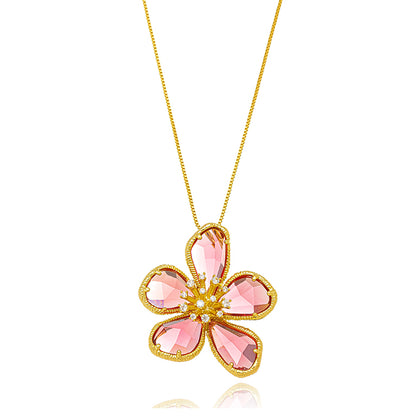 Fernanda- gemstone flower necklace