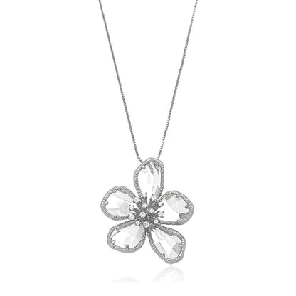 Fernanda- gemstone flower necklace