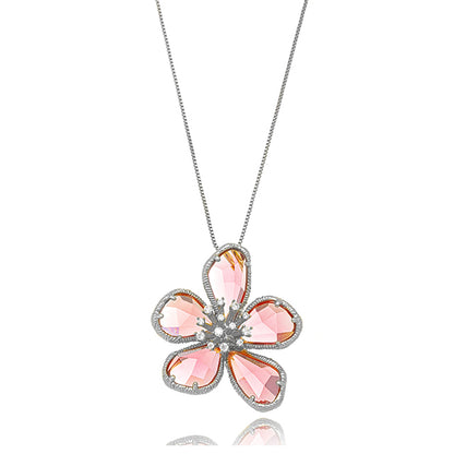 Fernanda- gemstone flower necklace