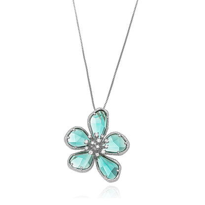 Fernanda- gemstone flower necklace