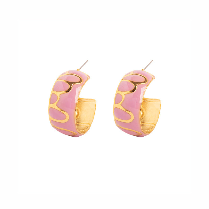 Manaca Hoop Earrings with enamel finish