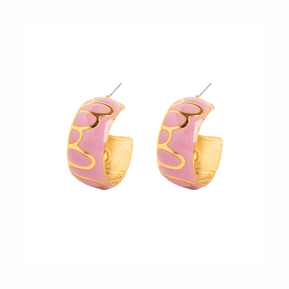 Manaca Hoop Earrings with enamel finish