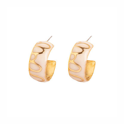 Manaca Hoop Earrings with enamel finish