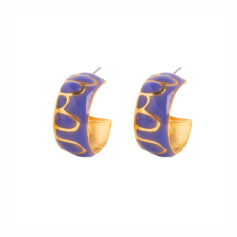 Manaca Hoop Earrings with enamel finish