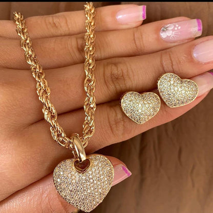 Heart - heart pendant necklace features a sparkling pave zirconias