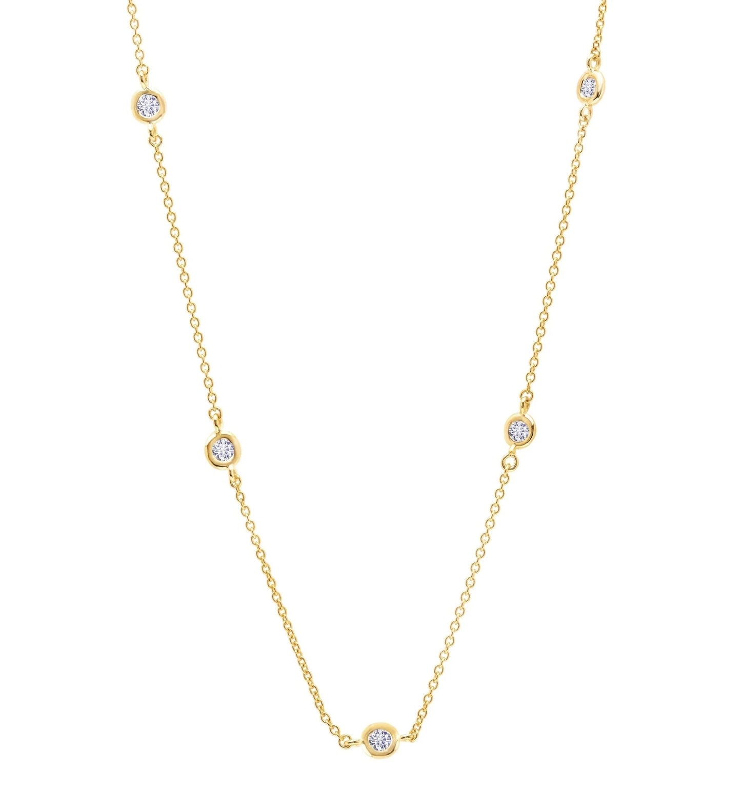 Moana - Satellite Bezel Set Cubic Zirconia Necklace