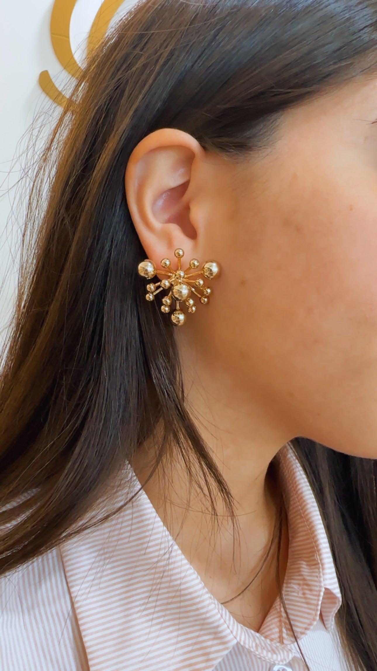 Fireworks Stud Earrings in 18k gold-plated.