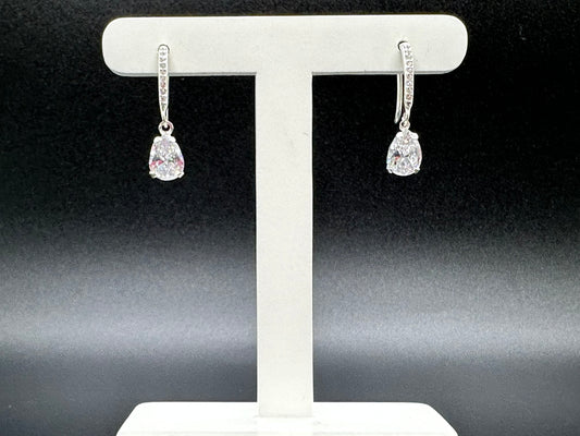 Drop of Light - Silver 925 earrings with zirconia and green tourmaline