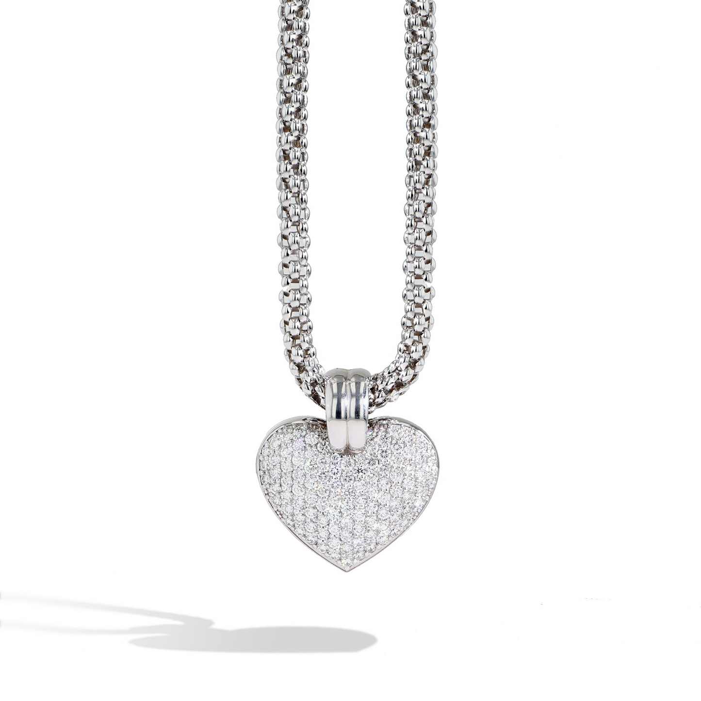 Heart - heart pendant necklace features a sparkling pave zirconias