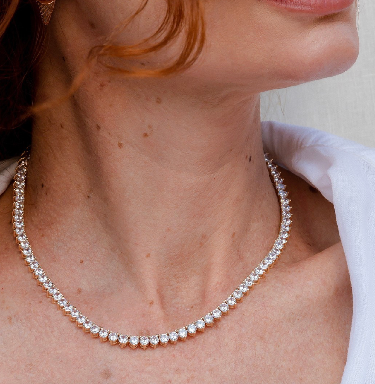 Classic Riviera - Entirely in Zirconia in rhodium or 18k gold.