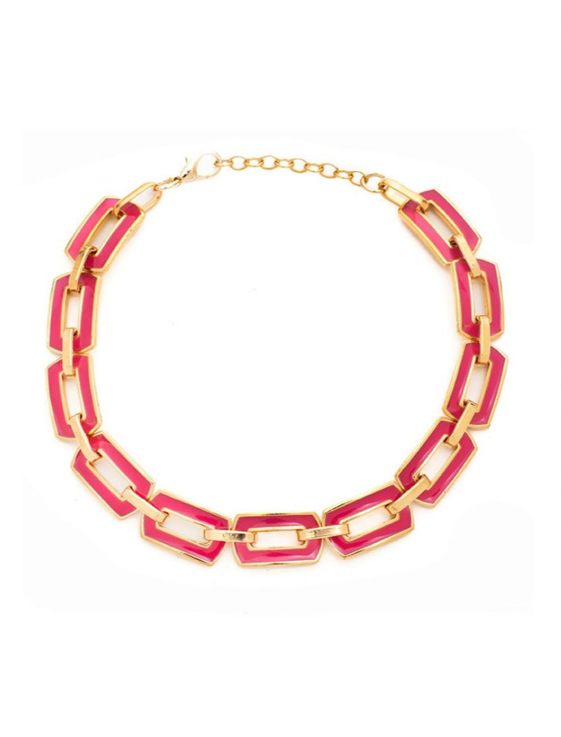 Bubble Chain - Necklace features a gold chain adorned with vibrant resin applications