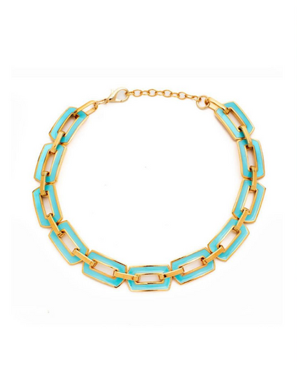 Bubble Chain - Necklace features a gold chain adorned with vibrant resin applications