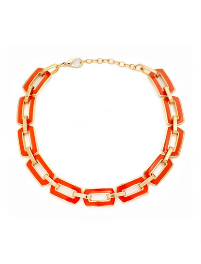 Bubble Chain - Necklace features a gold chain adorned with vibrant resin applications