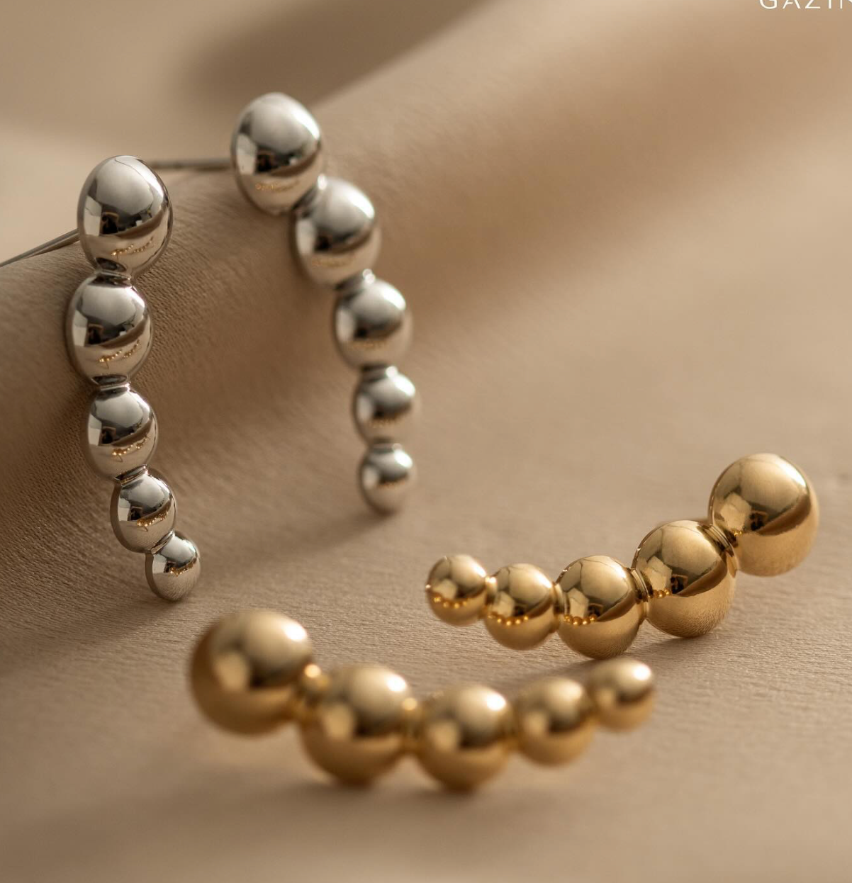 Dot Earrings - Featuring connected dots that can be worn in two ways