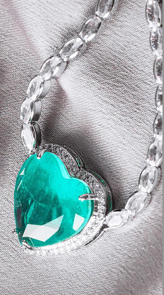 Grace - heart gemstone necklace