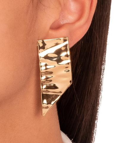 Sarah - geometric gold earring