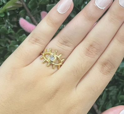 Elisha- adjustable gold eye ring