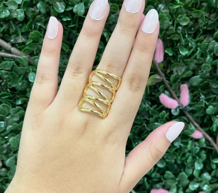 Genevive - adjustable gold geometric ring