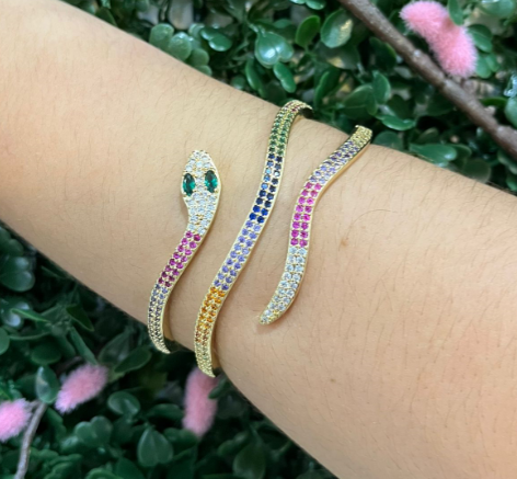 Yasmin- colorful zirconia snake bracelet