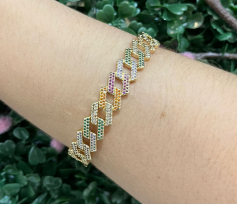 Lauren - colorful zirconia link bracelet