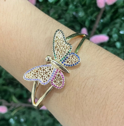 Livia- coloful zirconia butterfly bracelet