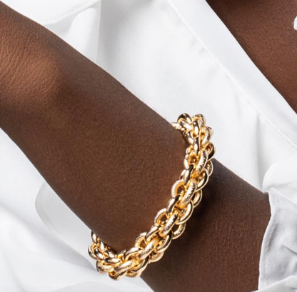 Anniston - Chain bracelet with a mix of 18k gold plating and a toggle clasp