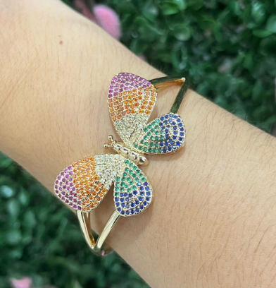 Ryleigh - multicolored zirconia butterfly bracelet