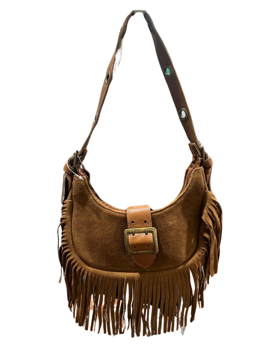 Suede Fringe Shoulder Bag