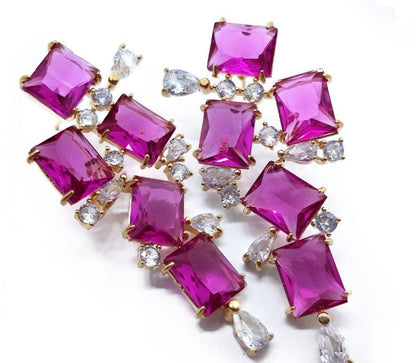 Aileen - purple crystal earrings