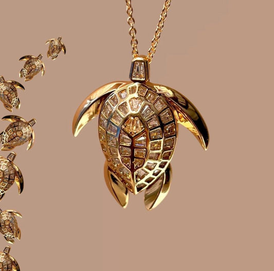 Tyla - gold turtle necklace