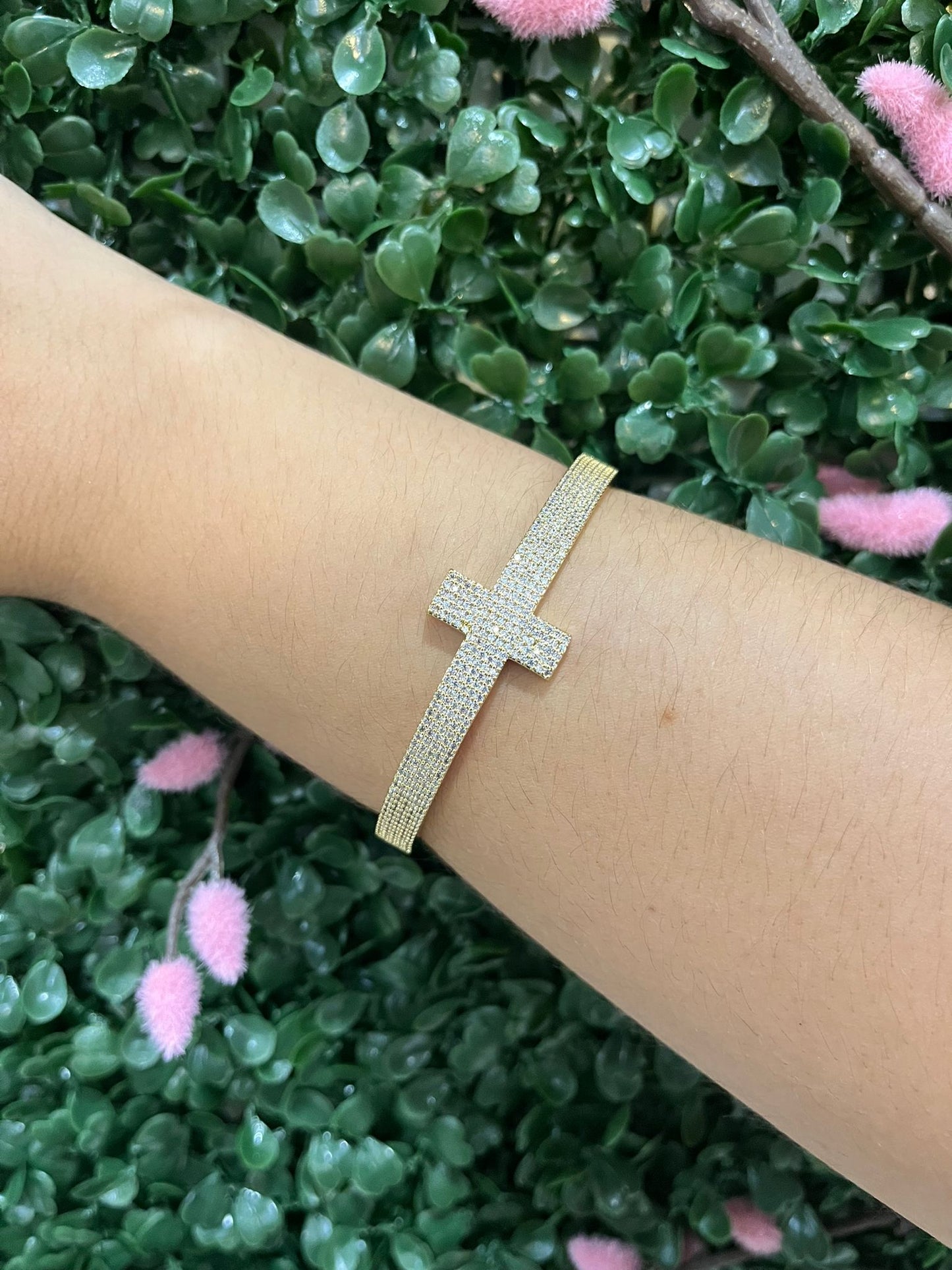 Val - gold cross bracelet