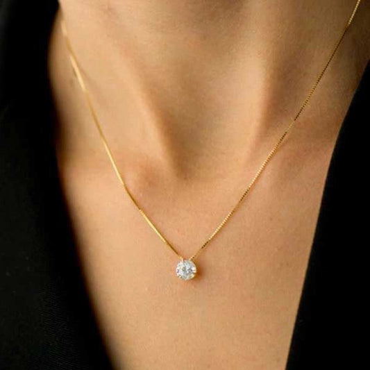 Madaline - Venetian Chain Plated in 18K Gold with Cubic Zirconia Pendant