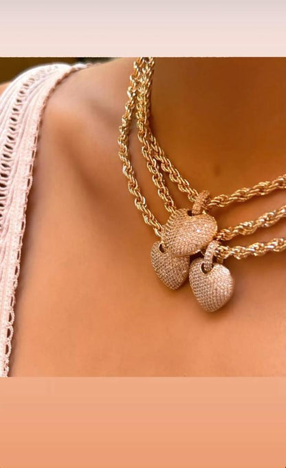 Heart - heart pendant necklace features a sparkling pave zirconias